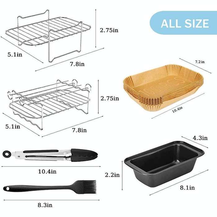 For Ninja 3.7-4.2QT Air Fryer Accessories 6 in 1 Set