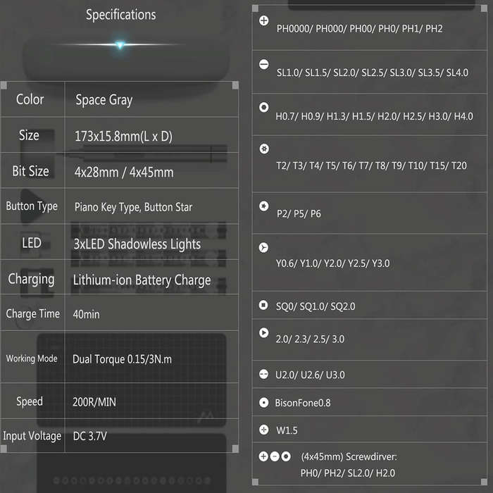 Xiaomi WOWSTICK 1F+ 69 in 1 Electric Screwdriver Cordless Lithium-ion Charge LED Power Screwdriver