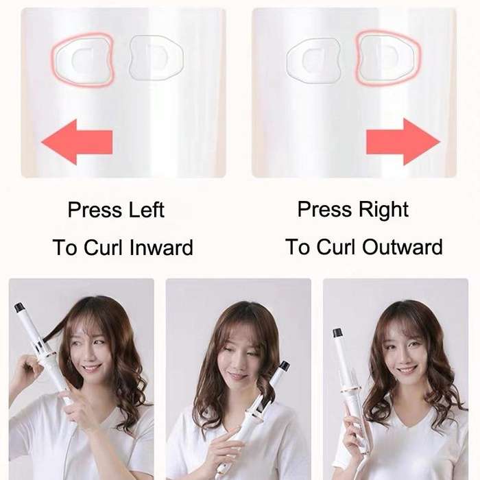 Automatic Curling Iron With Bi-Directional Rotating Ceramic Glaze Coating Hair Care, Plug: US Plu...