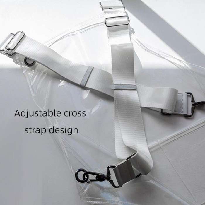 30 Silk Long 80cm Transparent TPU Apron Solid Color Webbing Adjustable Work Apron(Pink + Pink Web...