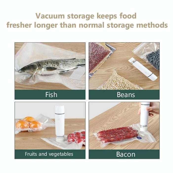 Handheld Vacuum Machine Rechargeable Food Preservation Compression Storage Machine(White)