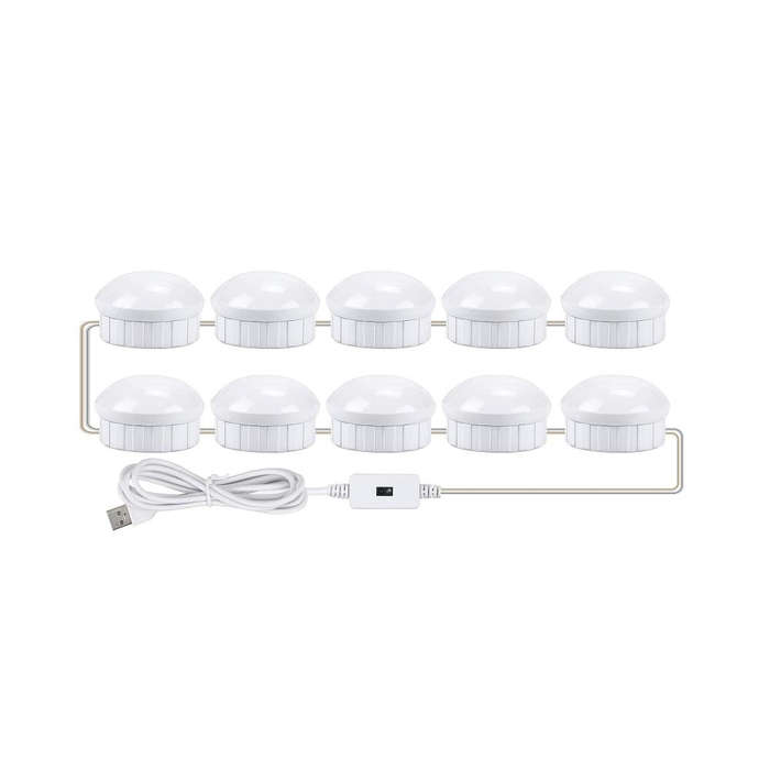 LED Makeup Mirror Light Beauty Fill Light Hand Sweep Sensor Mirror Front Light, Power source: 10 ...