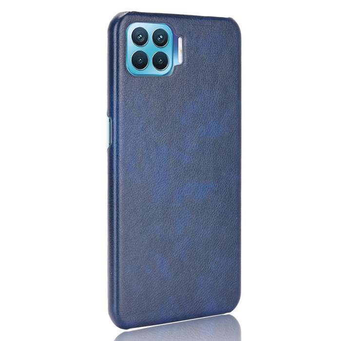 For OPPO F17 Pro / A93 / Reno4 Lite / Reno4 F Shockproof Litchi Texture PC + PU Case(Blue)
