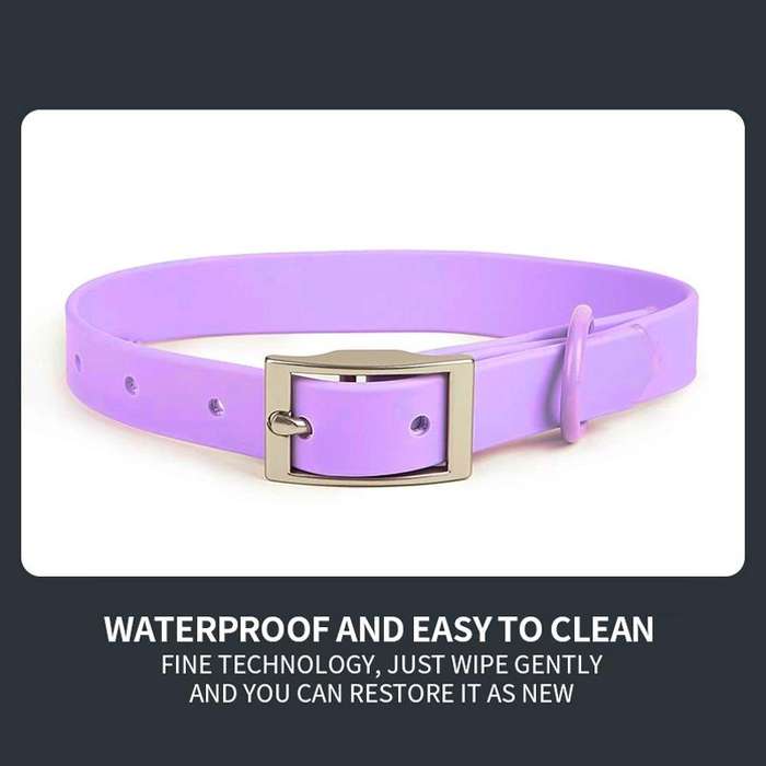 PVC Pet Loop Horsarine Dog Collar, Size: L(Purple)