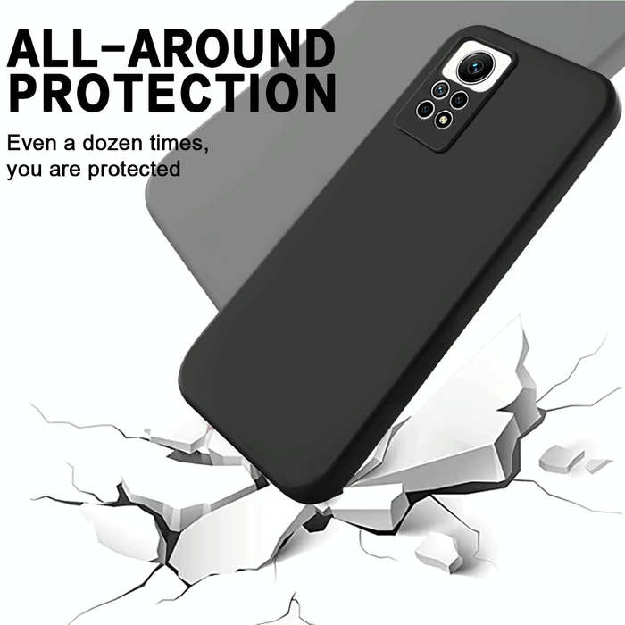For Xiaomi Redmi Note 12 Pro 4G Pure Color Liquid Silicone Shockproof Phone Case(Black)