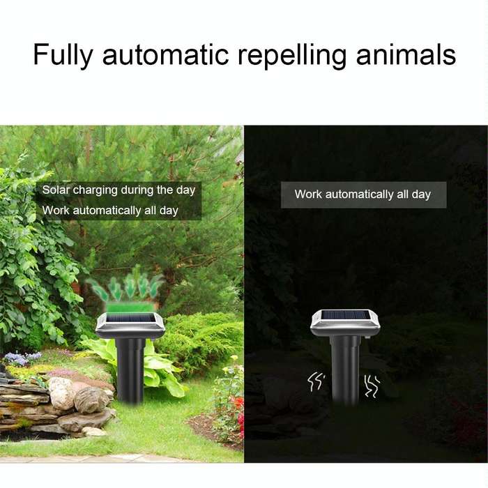 SJZ038 Outdoor Waterproof Solar Ultrasonic Rat Repeller Ultrasonic Animal Repeller, Color: Green