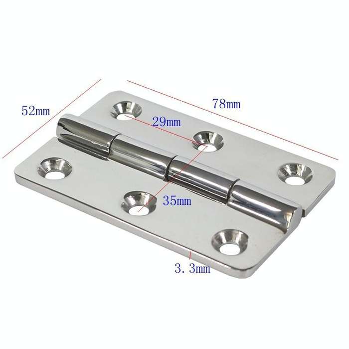 316 Stainless Steel Hinge Six-Hole Thickened Door And Window Yacht Hinge, Specification: 78x52x3.3mm