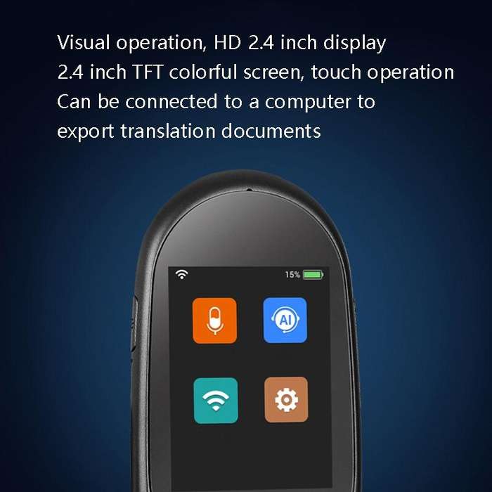 Travel Simultaneous Translator Scanning Recording Intelligent Voice Translator(Black)
