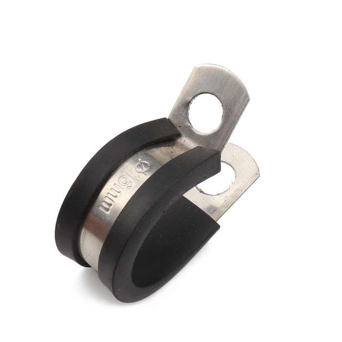 10 PCS Car Rubber Cushion Pipe Clamps Stainless Steel Clamps, Size: 5/8 inch (16mm)
