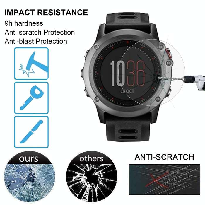 For Garmin Fenix 3 0.26mm 2.5D 9H Tempered Glass Film Screen Protector