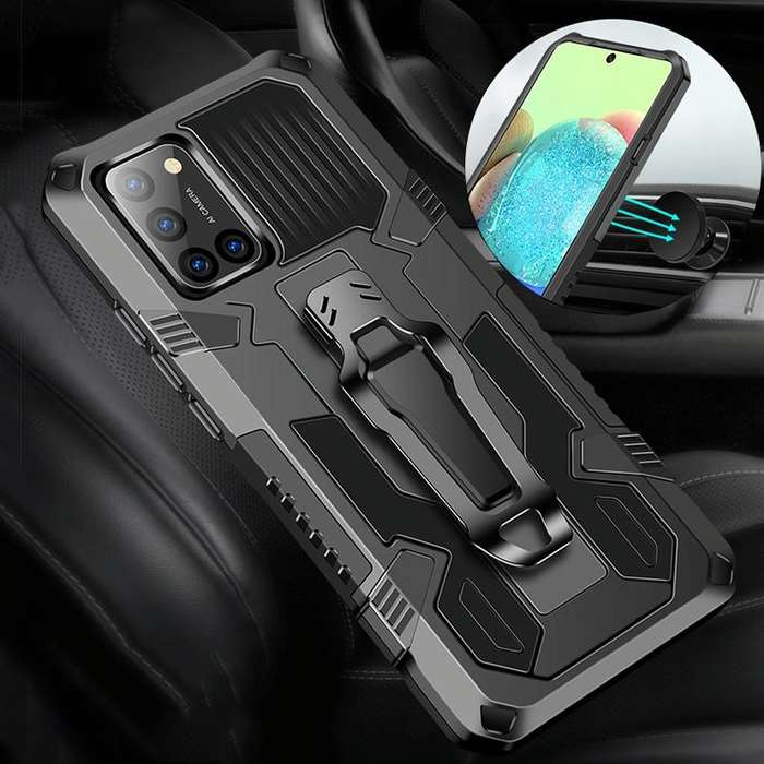 For Samsung Galaxy A71 Armor Warrior Shockproof PC + TPU Protective Case(Black)