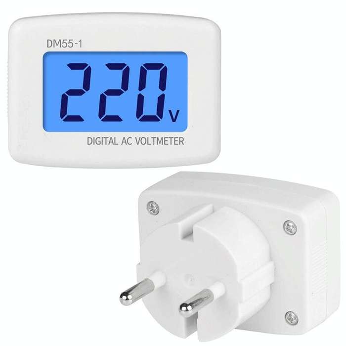DM55-1 AC 110V- 220V LCD Digital Voltmeter Voltage Tester Detector Meter EU Plug