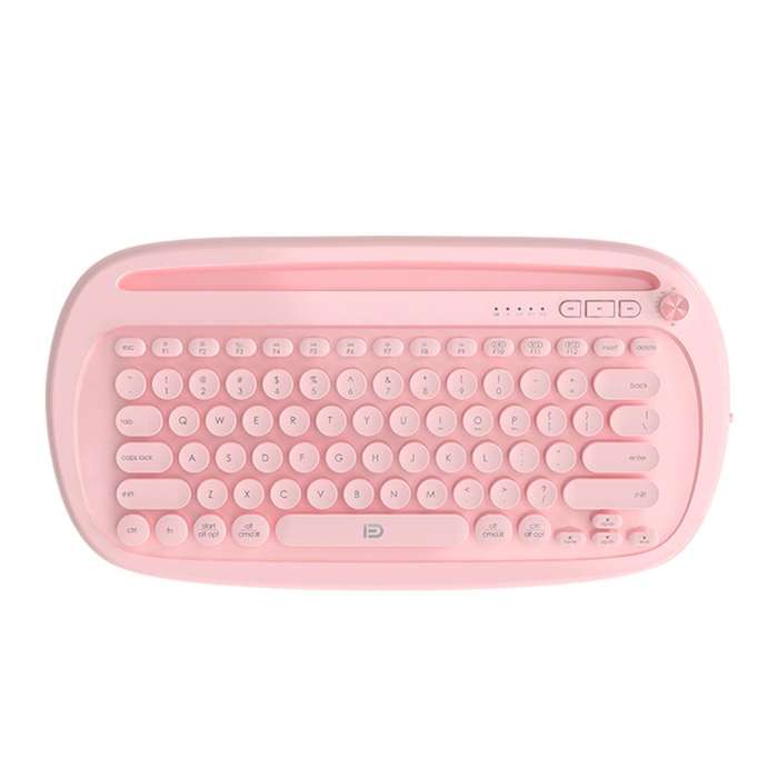 FOETOR K520t Mini Three Modes Wireless Bluetooth Keyboard(Pink)