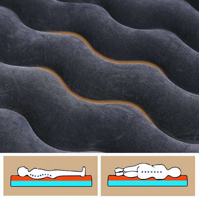 Universal Car Travel Inflatable Mattress Air Bed Camping Back Seat Couch, Size: 90 x 135cm(Grey)
