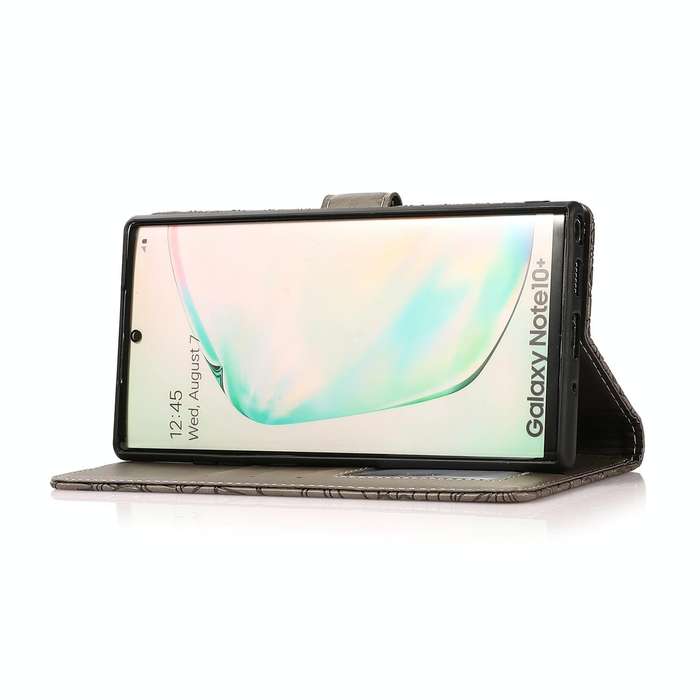 For Samsung Galaxy Note10+ Skin Feel Embossed Sunflower Horizontal Flip Leather Case with Holder ...