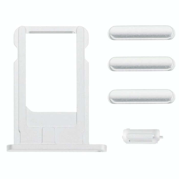 Card Tray & Volume Control Key & Screen Lock Key & Mute Switch Vibrator Key Kit for iPhone 6 (Pla...