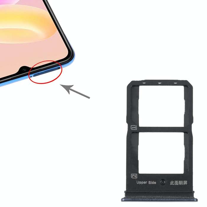 For vivo Y55S 5G SIM Card Tray + SIM Card Tray (Black)