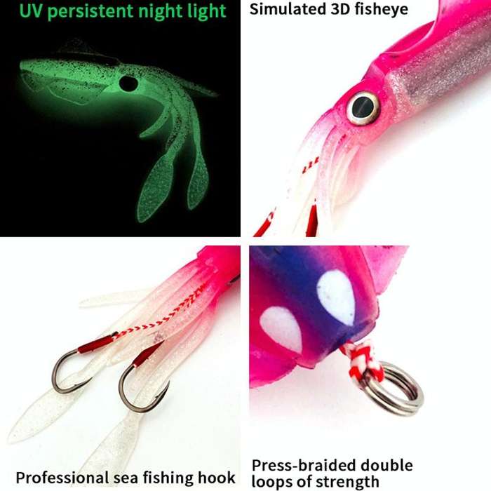 15cm 60g Sea Fishing Fake Bait Deep Sea Squid Soft Bait, Style: A1051 With Lead