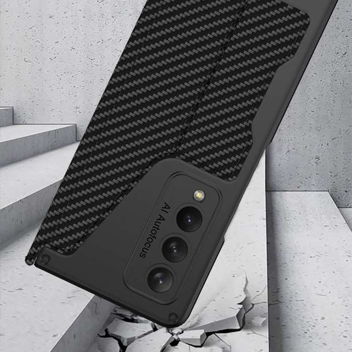 For Samsung Galaxy Z Fold4 GKK Armor Flip Leather Phone Case with Pen Slots(Black)