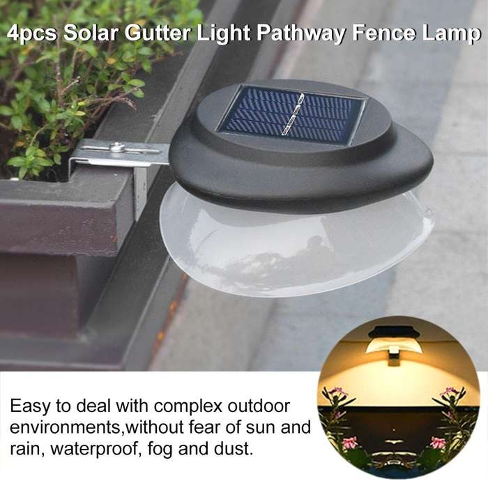 Punch-free Flying Saucer Solar Lamp Outdoor Garden Decoration Wall Lamp(Black Shell Warm Light)
