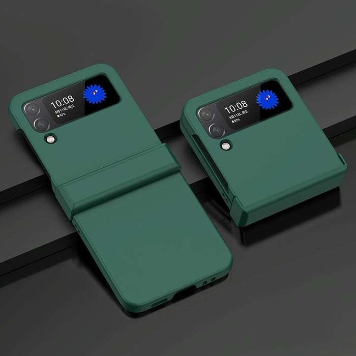 For Samsung Galaxy Z Flip4 5G PC Skin Feel Folding Phone Case(Dark Green)