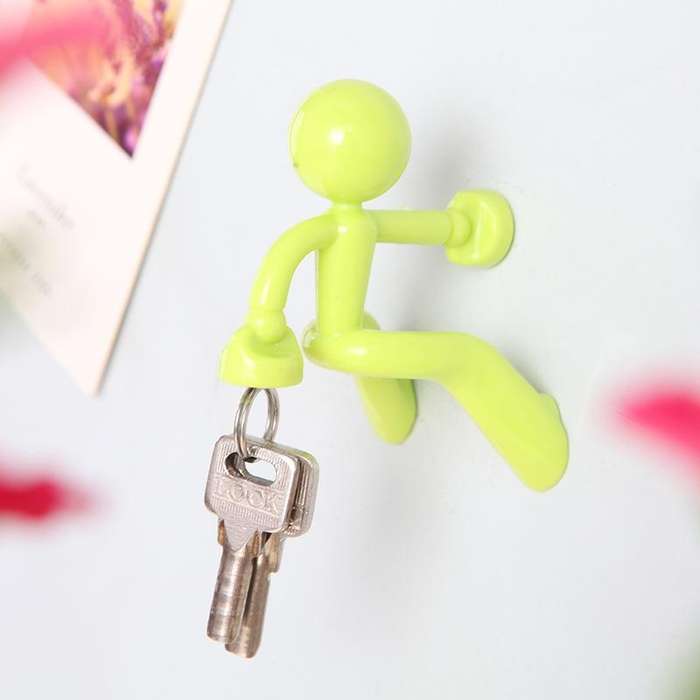 2 PCS Cute Humanoid Strong Magnet Key Hanger Multifunctional Magnetic Refrigerator Magnet, Random...