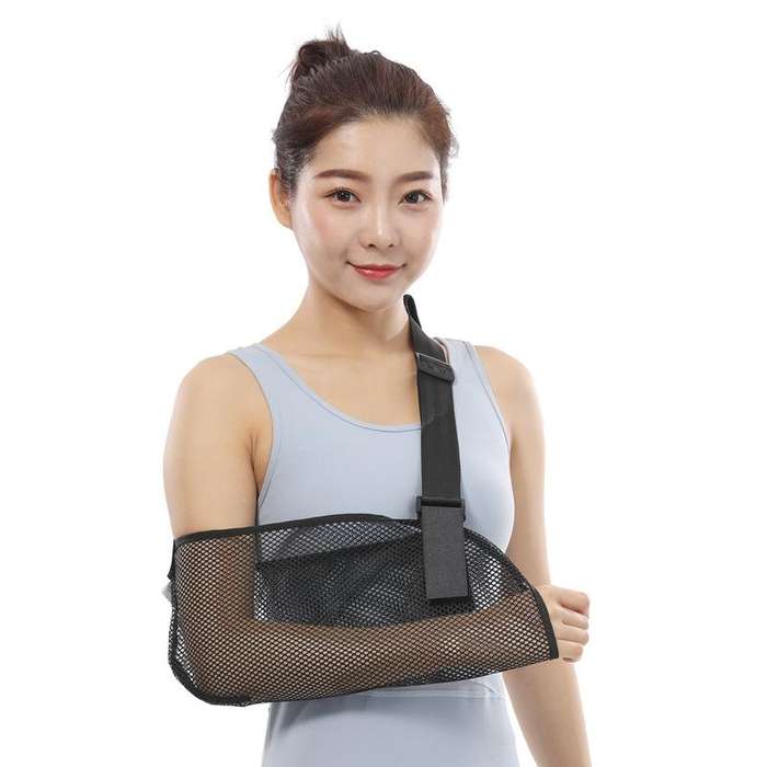 M Summer Breathable Arm Sling Arm Fracture Sprain Dislocation Fixation Belt(Black)