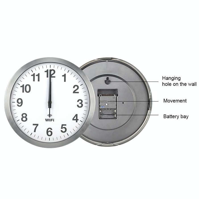 Smart Network Automatic Time Synchronization Wifi Wall Clock Modern Minimalist Silent Living Room...