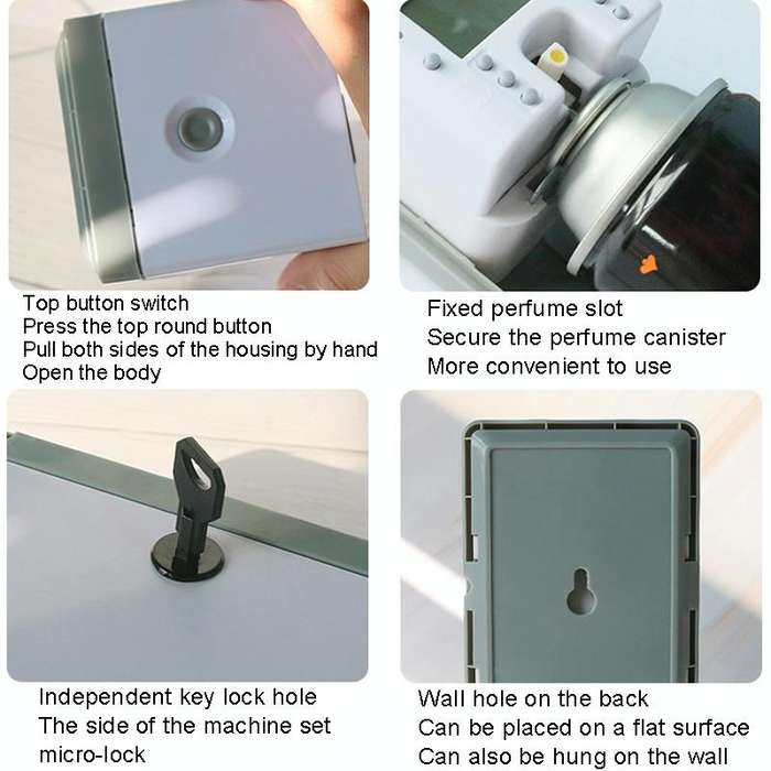 Anti-Corrosion Stainless Steel Panel LCD Digital Display Intelligent Automatic Fragrance Sprayer(...