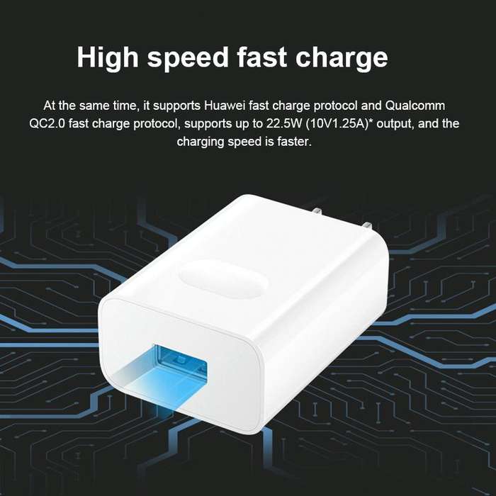 Original Huawei CP404 USB Interface Super Fast Charging Charger (Max 22.5W SE) with 3A USB to USB...