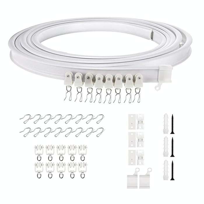 Model Steel Track Set Flexible Silent Slide Track Track with Hooks, Size: 2m