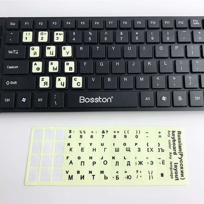 3 PCS Luminous Keyboard Stickers Notebook Desktop Computer Keyboard Stickers(German)