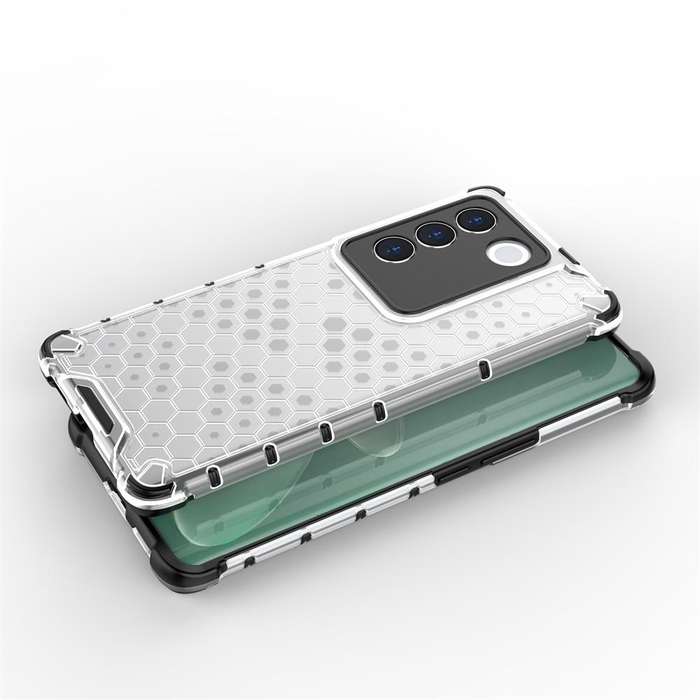 For vivo V27 / V27 Pro Shockproof Honeycomb Phone Case(White)