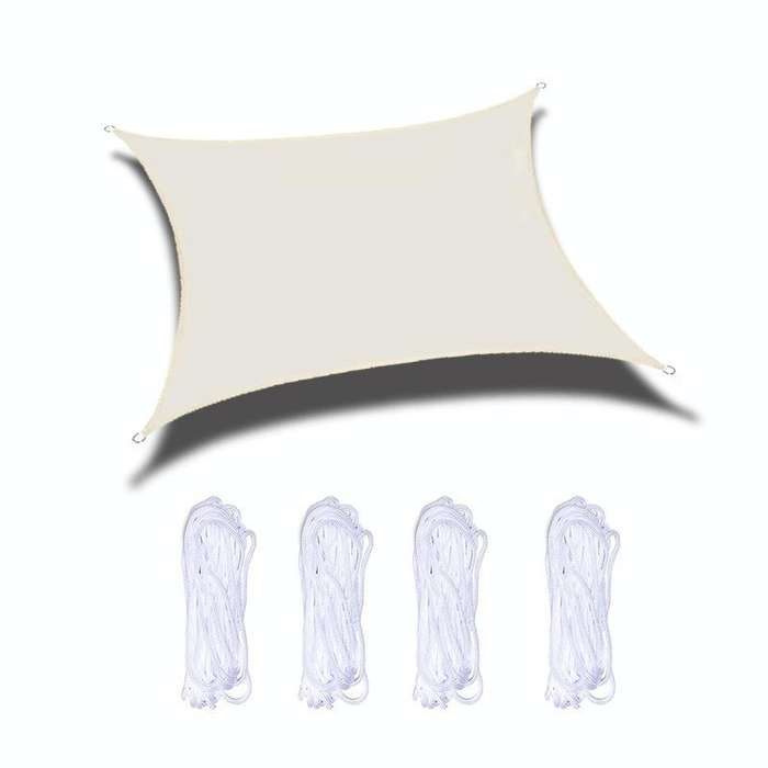 Outdoor Garden Sunshade Sail Waterproof Anti-UV Canopy, Size: 4m x 4m(Beige)