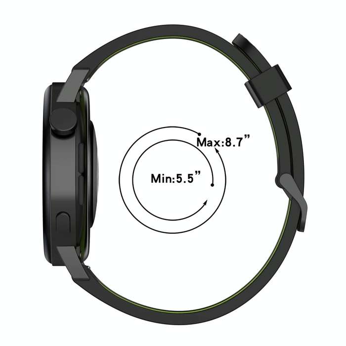 For Garmin Forerunner 245 Music 20mm Vertical Pattern Two-Color Silicone Watch Band(Black+Grey)
