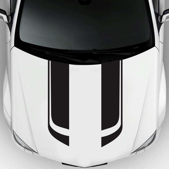 D-711 Stripe Pattern Car Modified Hood Decorative Sticker(Black)
