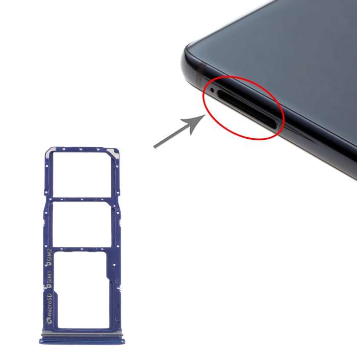 For Samsung Galaxy A9 (2018) SM-A920 SIM Card Tray + SIM Card Tray + Micro SD Card Tray (Blue)