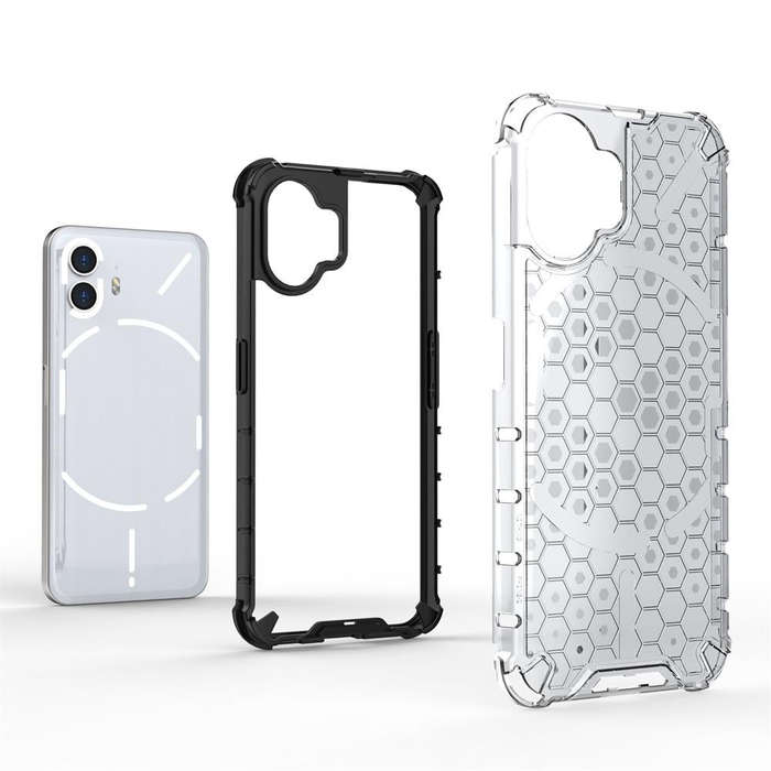 For Nothing Phone 2 Shockproof Honeycomb Phone Case(Black)
