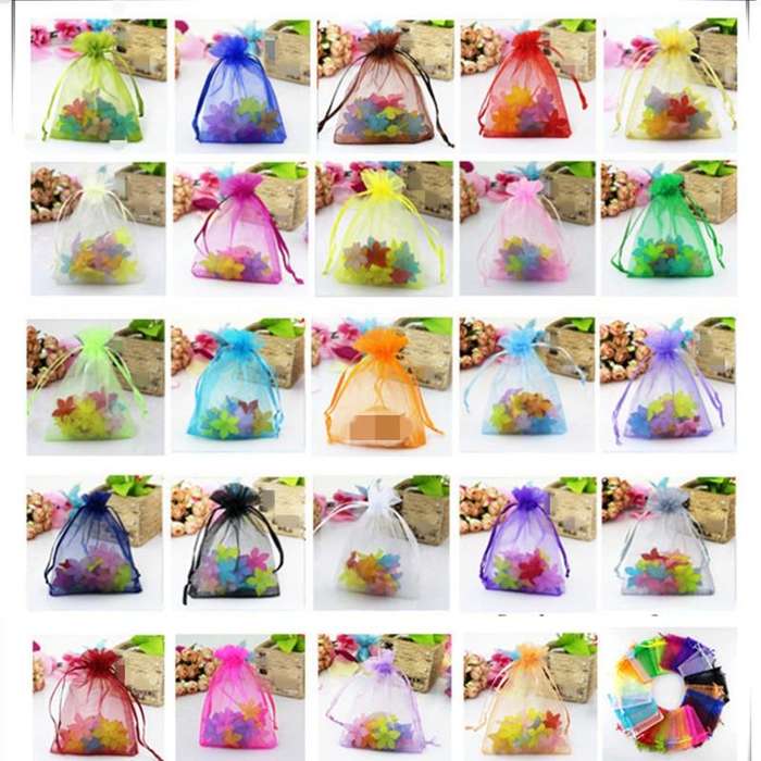 100 PCS Organza Gift Bags Jewelry Packaging Bag Wedding Party Decoration, Size: 7x9cm(D6 Red)