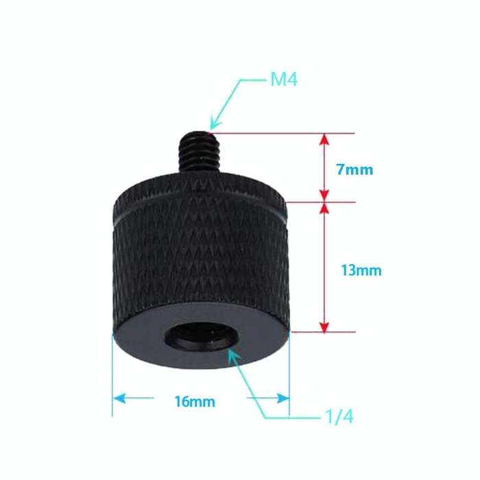 4 PCS Screw Adapter A18 1/4 Female to M4 Male Screw