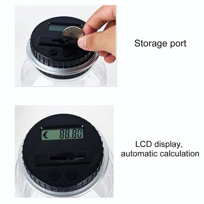 Digital Counting Money Coin Bank for Euro