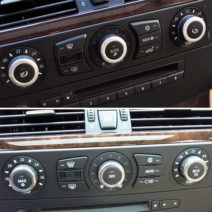 Car Air Conditioner Panel Switch Button REST Key 6131 9250 196-1 for BMW E60 2003-2010, Left Driving