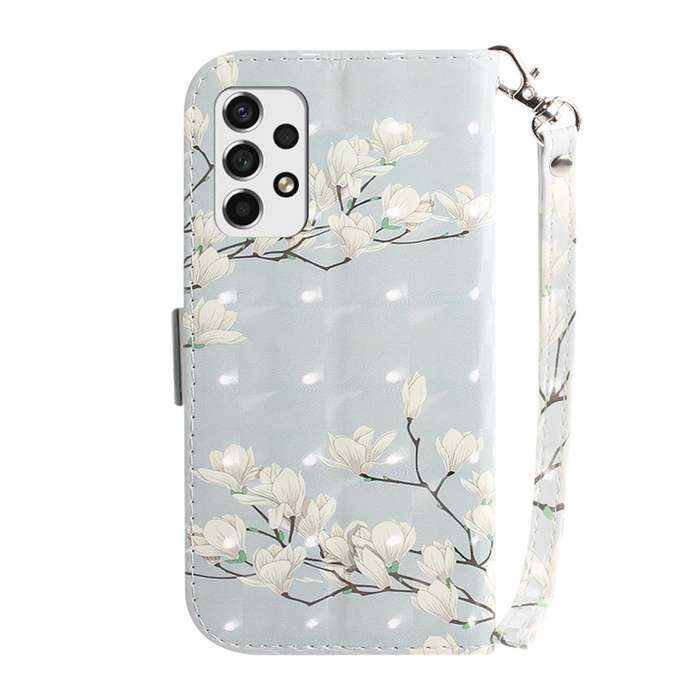 For Samsung Galaxy A53 5G 3D Colored Horizontal Flip Leather Phone Case(Magnolia)