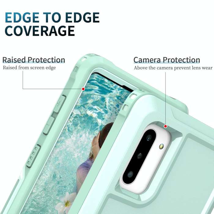 For Samsung Galaxy Note10 3 in 1 PC + TPU Phone Case with Ring Holder(Mint Green)