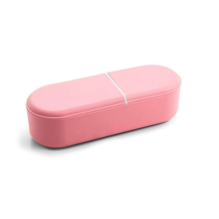 Household Battery Storage Box Data Cable Charger Storage Organizer Box, Color: Pink Double Layer