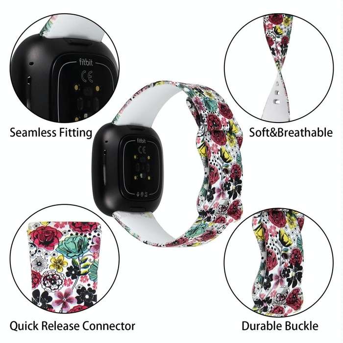 For Fitbit Versa 3 Printing Watch Band, Size: S (K)