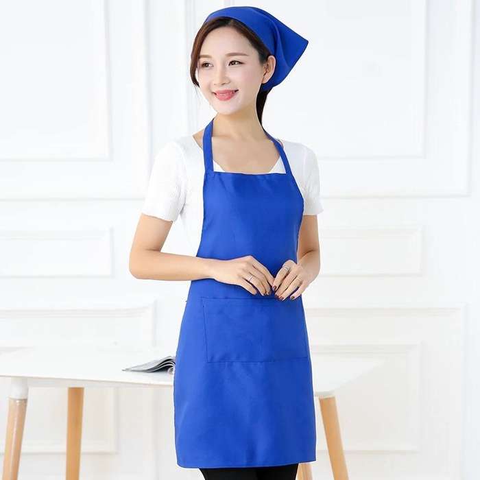 2PCS Kitchen Chef Aprons Cooking Baking Apron With Pockets(Yellow)