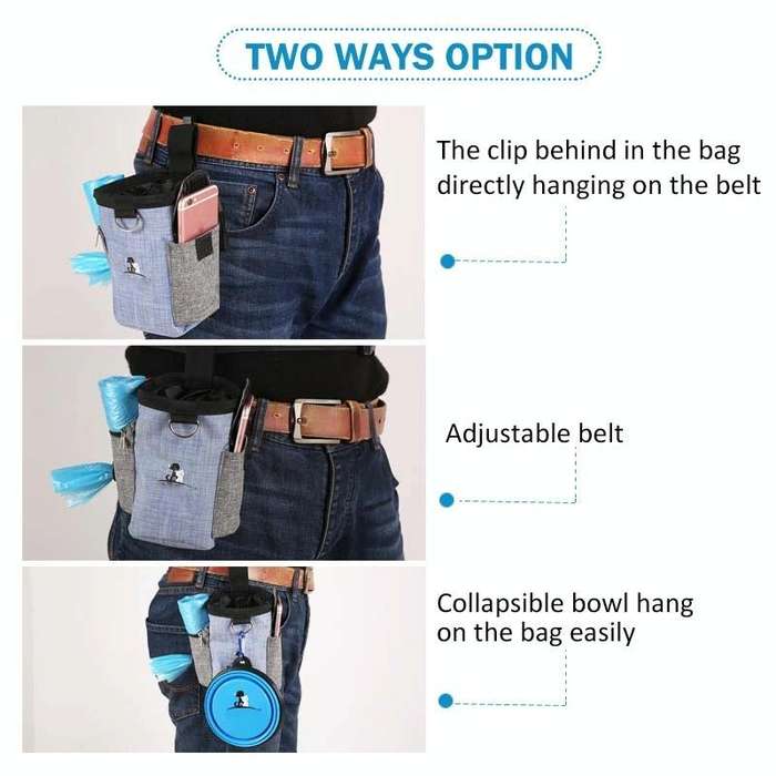 Dog Training Bag Outing Food Snacks Garbage Bag Dog Outing Training Waist Bag Pet Training Bag, S...
