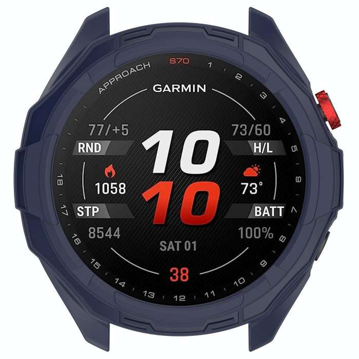 For Garmin Approach S70 42mm Armor Hollow Watch Protective Case(Midnight Blue)
