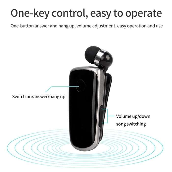 K39 Wireless Bluetooth Headset CSR DSP chip In-Ear Vibrating Alert Wear Clip Hands Free Earphone ...